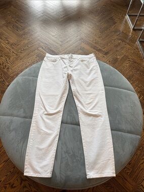 7 For All Mankind Straight-Leg White Jeans
